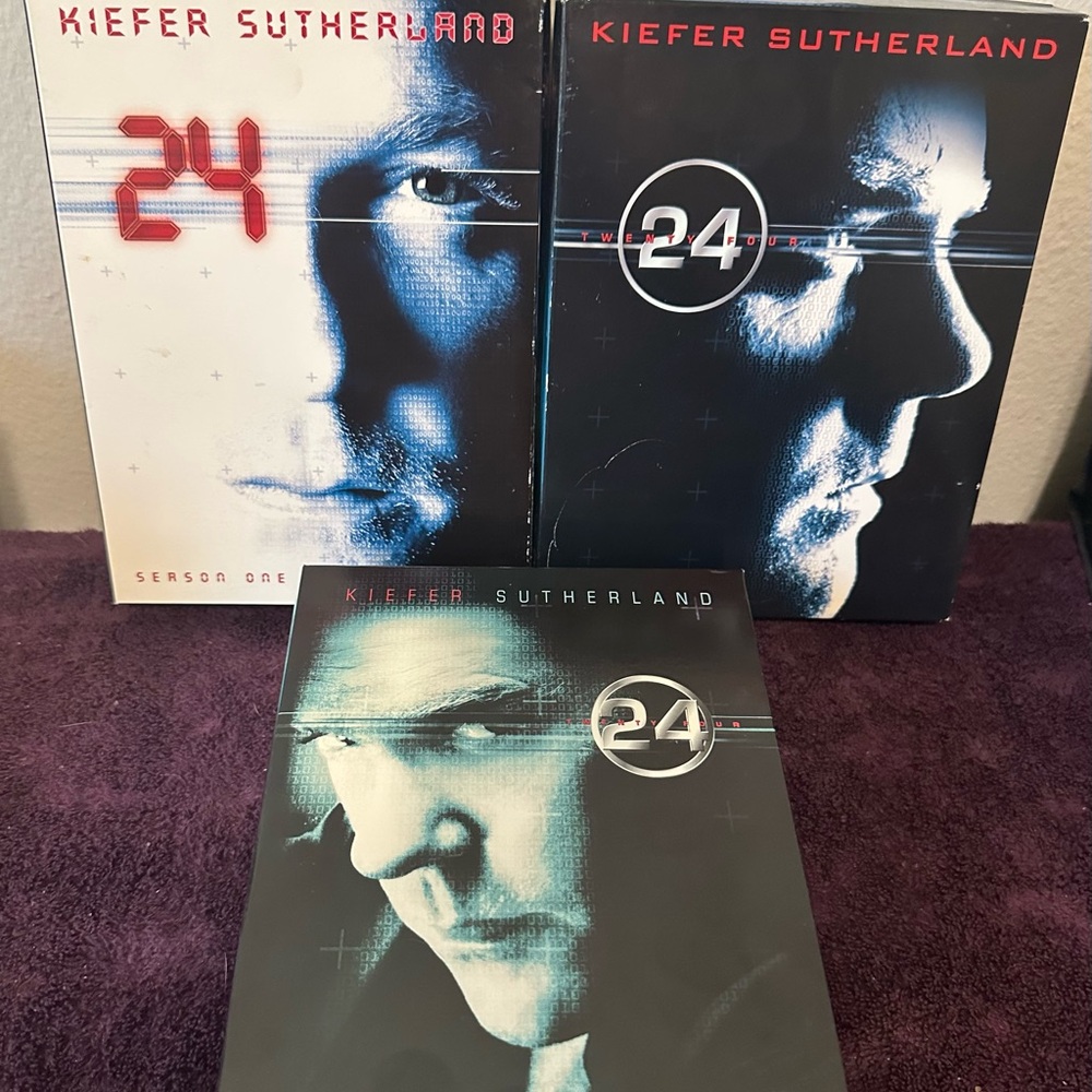Seasons 1 2 3 of 24 on DVDs Kiffer Sutherland TV Series